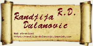 Ranđija Dulanović vizit kartica